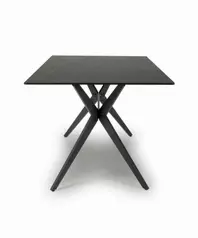 Reflective Black Sintered Stone Dining Table